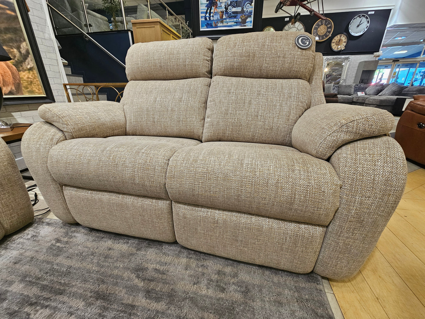 G Plan Kingsbury 3 Seater Static Sofa + 2 Seater Power Recliner Sofa