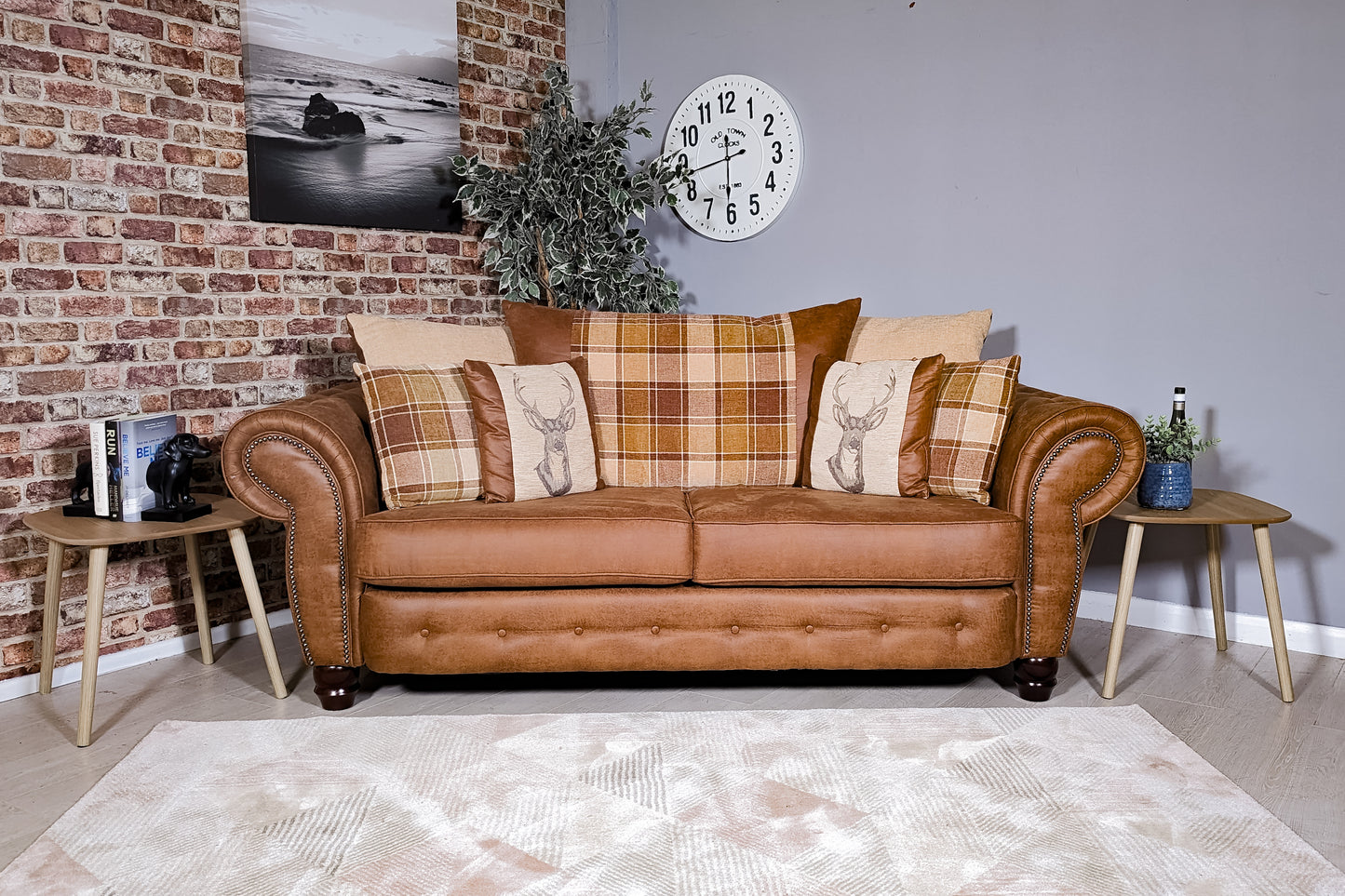 Cambridge 3 Seater Sofa Scatter Back | Tan