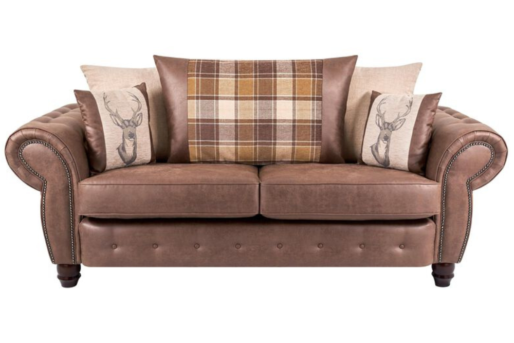 Cambridge 3 Seater Sofa Scatter Back | Tan