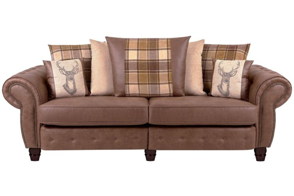 Cambridge 4 Seater Split Sofa Scatter Back | Tan