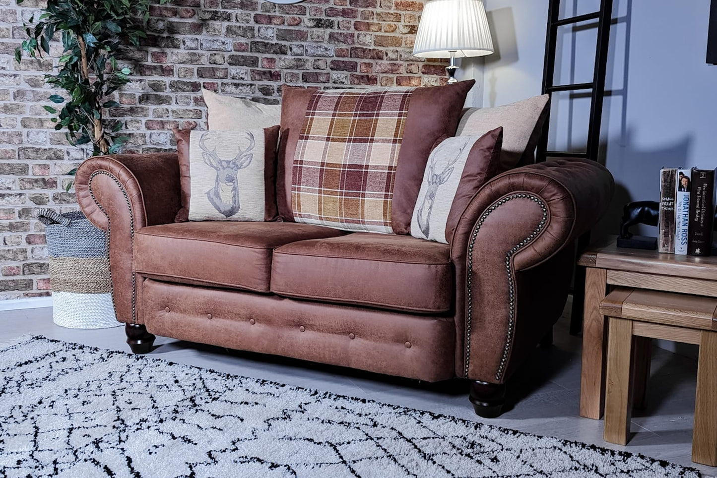 Cambridge 2 Seater Sofa Scatter Back | Tan