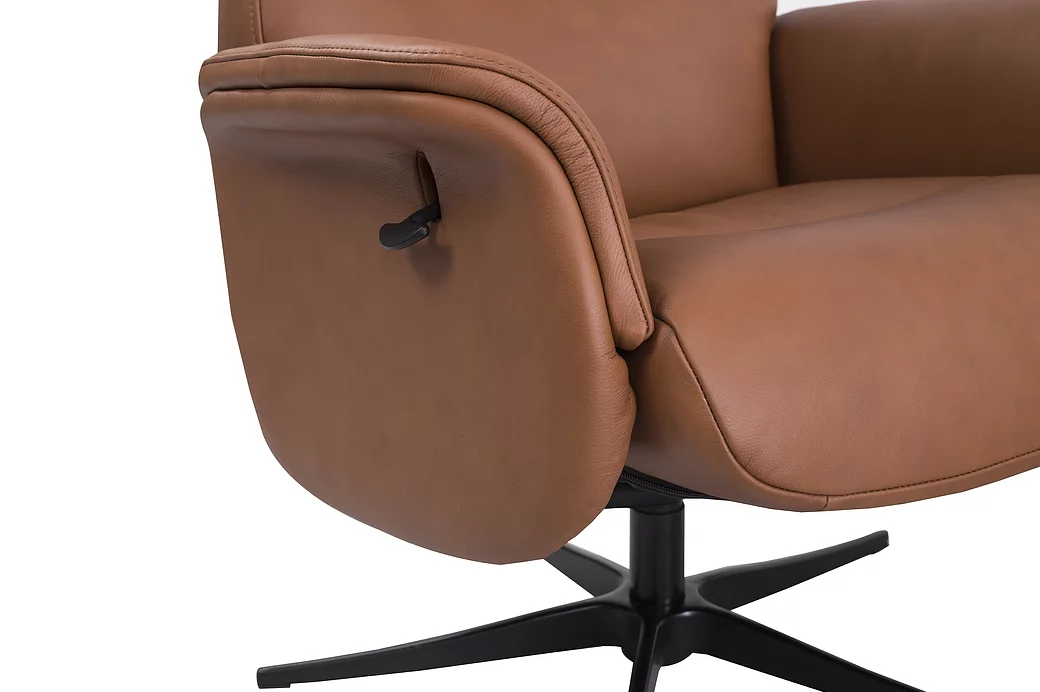 Dexter Reclining Swivel Chair & Stool