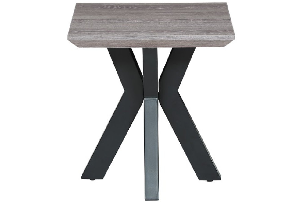 Gray oak end shop table