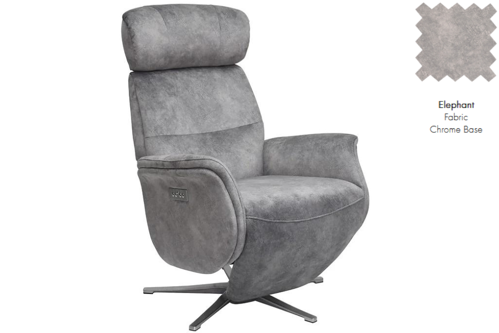 Maryland - Swivel Electric Recliner Chair & Footstool