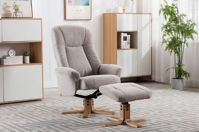 Hanover Swivel Recliner Chair & Stool