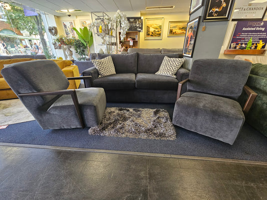 Downton 3 Seater Sofar + 2x Swivel Chairs Set