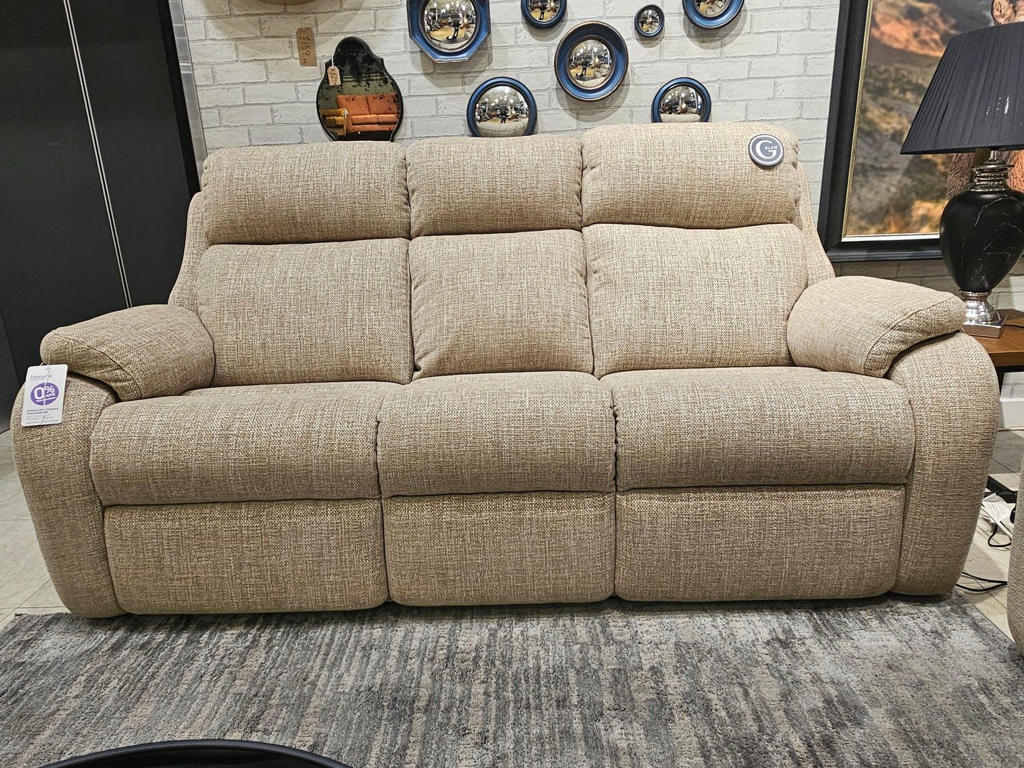 G Plan Kingsbury 3 Seater Static Sofa + 2 Seater Power Recliner Sofa