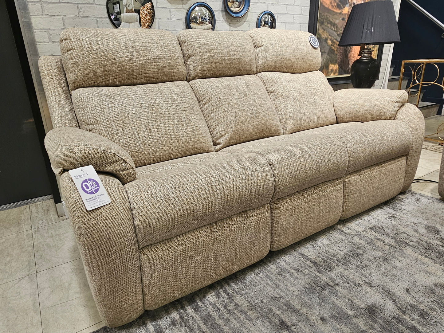 G Plan Kingsbury 3 Seater Static Sofa + 2 Seater Power Recliner Sofa