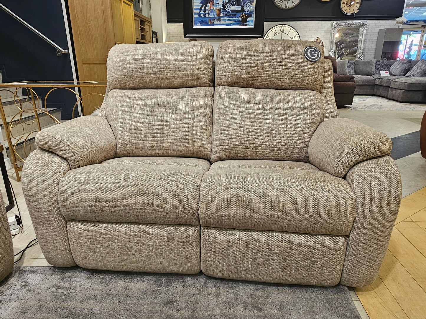 G Plan Kingsbury 3 Seater Static Sofa + 2 Seater Power Recliner Sofa