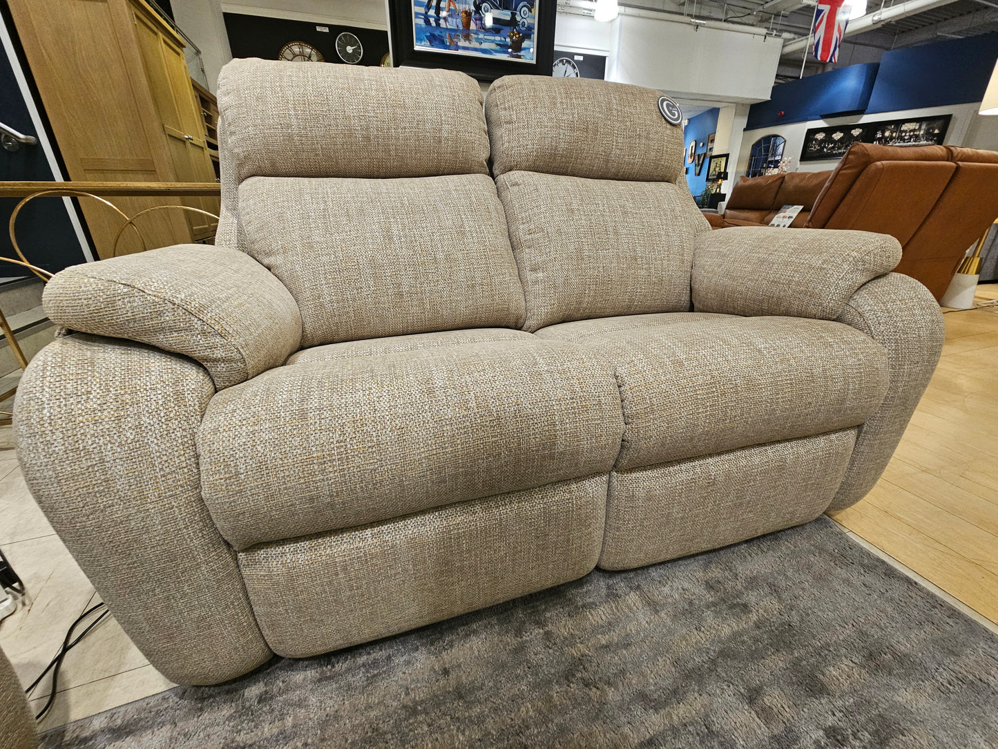 G Plan Kingsbury 3 Seater Static Sofa + 2 Seater Power Recliner Sofa