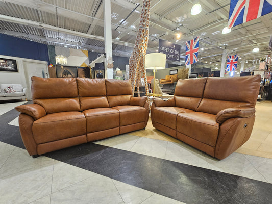 Lotus 3 Seater Sofa + 2 Seater Power Recliner Sofa