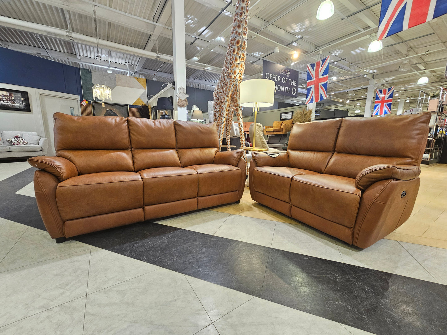 Lotus 3 Seater Sofa + 2 Seater Power Recliner Sofa