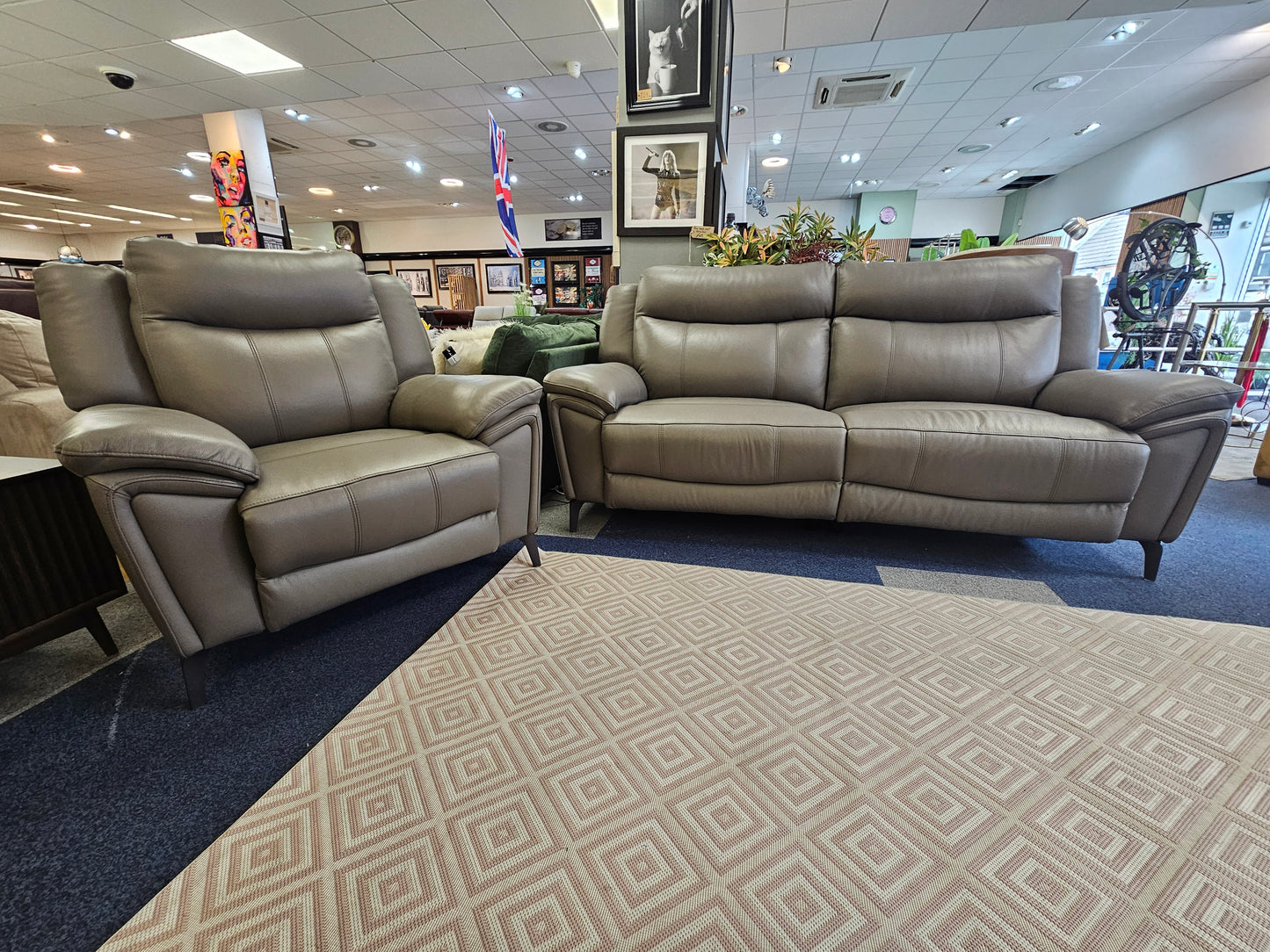 Panache 3 Seater Sofa + Power Recliner Chair Set