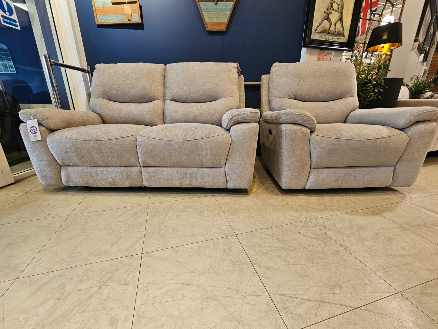 Burton 2 Manual Seater + Power Chair Recliner Set