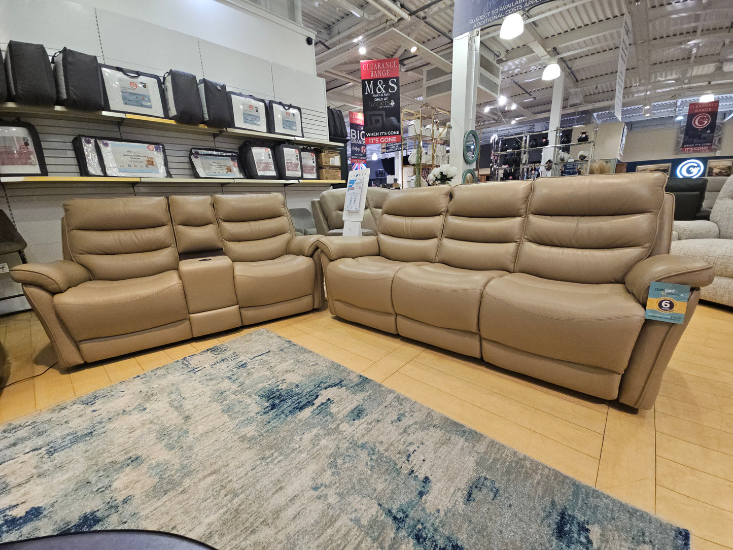 Anderson 3 Seater Power Recliner Sofa + 2 Seater Power Console Sofa Set