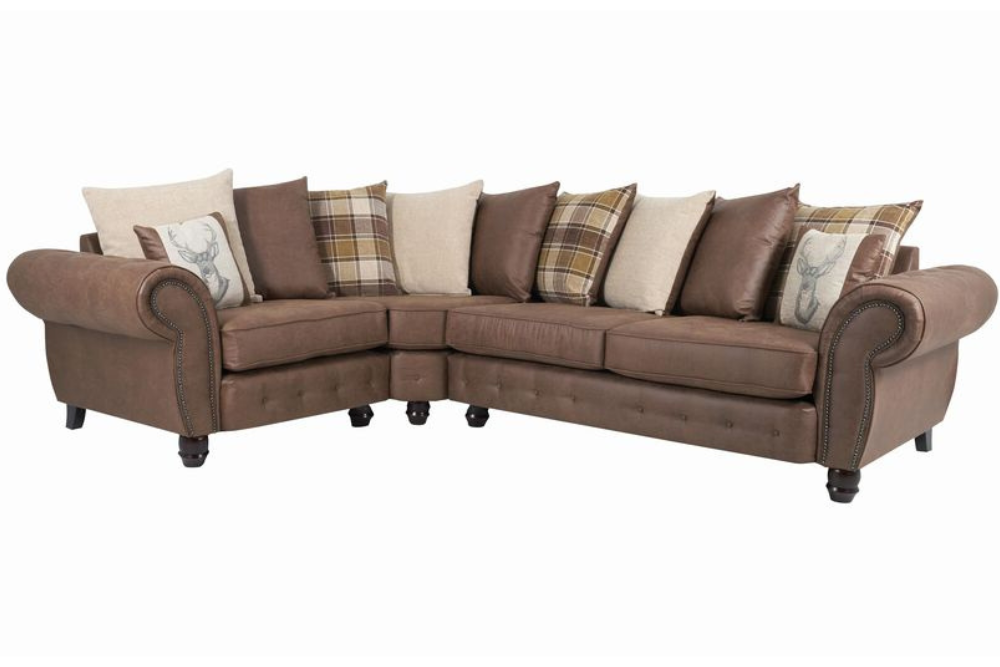 Cambridge 1C2 Corner Sofa Scatter Back | Tan