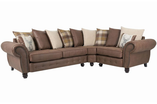 Cambridge 2C1 Corner Sofa Scatter Back | Tan