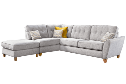 Amalfi LHF Small Chaise Corner Sofa | Brooklyn Silver