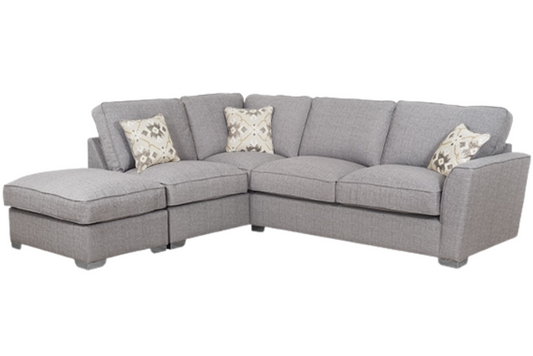 York Cornergroup Sofa & Stool - Fitted Back