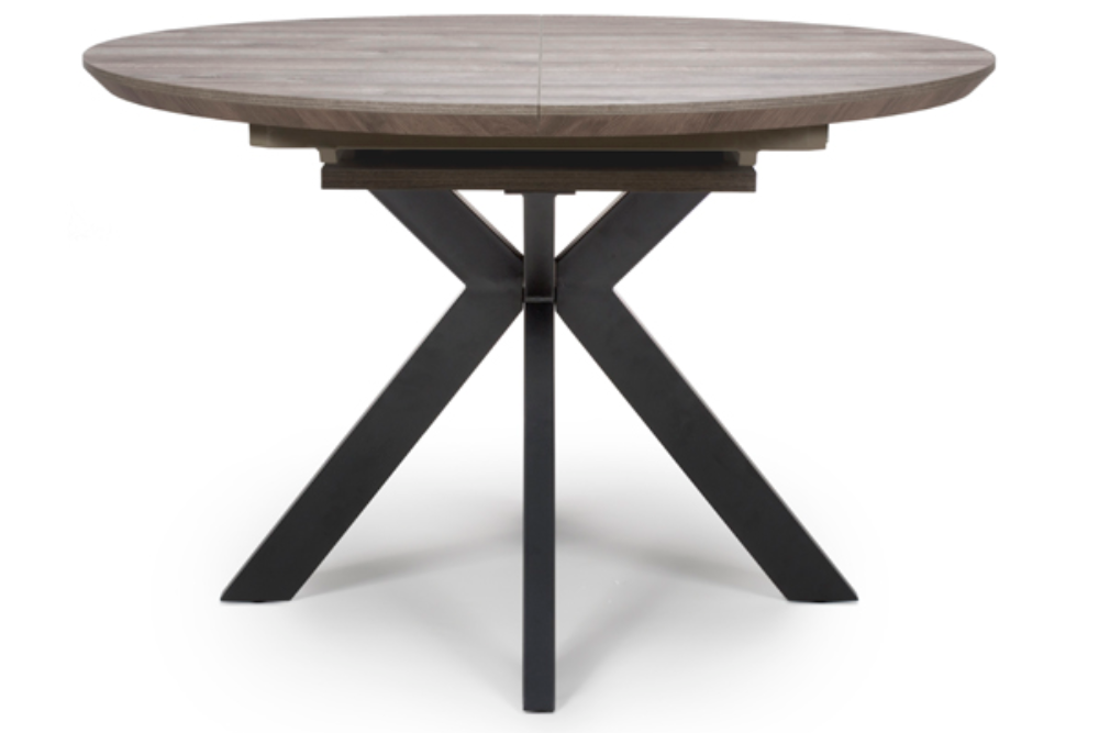 Grey round online extendable dining table