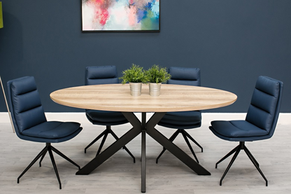 The Melbourne Collection - 1800mm Oval Dining Table | Available In Grey, Light Walnut & Oak