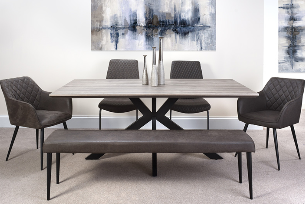 The Melbourne Collection - 1800mm Rectangle Dining Table | Available In Grey, Light Walnut & Oak