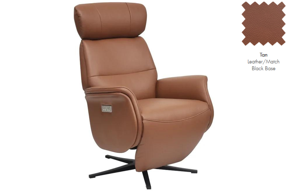 Maryland - Swivel Electric Recliner Chair & Footstool